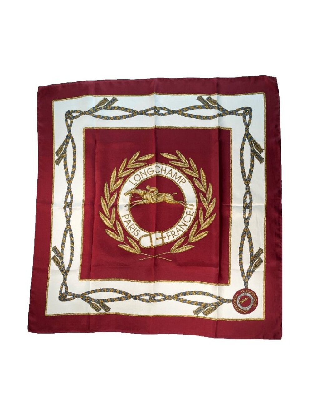 Vintage LONGCHAMP Silk Equestrian Scarf